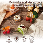 Tessco for you 400 Pcs Mini Appetizer Plates Set Including 200 Disposable Dessert Plates Assorted Shape 100 Mini Plastic Forks 100 Plastic Spoons for Party (Classic Style, Clear) - Image 3