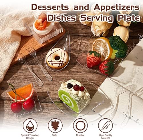 Tessco for you 800 Pcs Mini Appetizer Plates Classic Style Clear - Image 3