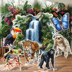 7 Pcs Rainforest Fall Decoration Large Rainforest Jungle Animals Cardboard 2026 Vbs Decor for Jungle Party Favors Safari Themed Vacation Bible School Classroom Decor Baby Shower Supplies - Image 6