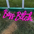 Pink Boss Bitch Neon Sign, Custom Neon Sign, Bathroom Decor For Sexy Girl Room Wall Decoration, USB Girls Lady Woman Bedroom Living Room Home Wall Decor (15.7x7in) by GSHIXIN
