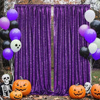 Purple Glitter Sequin Backdrop Curtains 8ftx10ft Photo Drapes - Image 4