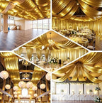 2 Panels 5ft(W) x 20ft(L) Gold Backdrop Curtain for Wedding Parties - Image 5