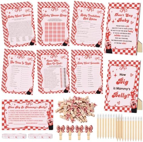 Sabary 428 Pcs She's Ready to Pop Baby Shower Games Set-8 Games by Sabary