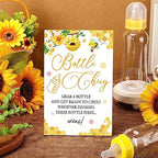 Trelaco 12 Pcs Honeycomb Baby Shower Games Bottle Chug Bee Wooden Sign Set - Image 2
