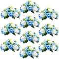 Sziqiqi Silk Rose Flower Balls for Table Centerpieces, Blue&White, 10Pcs by SZIQIQI
