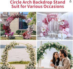 Wedding Arch Round Backdrop Stand Gold Metal Circle Backdrop Stand Circle Balloon Arch Stand Frame for Birthday Party Bridal Shower Anniversary Ceremony Candy Tables Celebration in 2x2.4m - Image 6