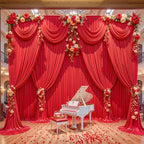 10x10ft Red Backdrop Curtains for Parties Wrinkle Free Fabric Backdrop Curtain Birthday Party Photo Backdrop Drapes for Wedding Baby Shower Bridal Shower Photography Back Drop 2 Panels 5x10FT - Image 5