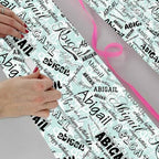 AOFUN Wrapping Paper Roll with Printed Name Paper Gifts For Husband Valentine'S Wrapping Paper Personalized Birthday Gifts 5 Rolls 58" x 23" - Image 4
