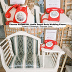 Audio Guest Book Wedding Phone, Record Customized Audio Message with Guest Book Retro Phone Audio GuestBook for Wedding Birthday Party Confession Audio Message Voicemail (Red) - Image 4