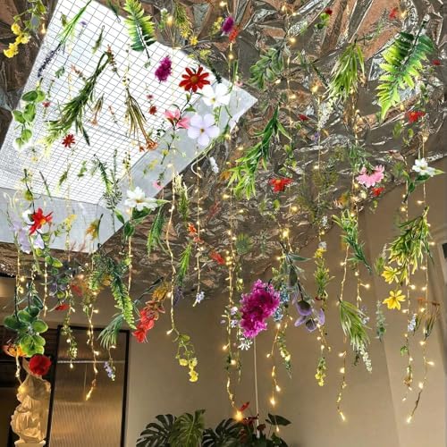 Suncalla 6 Pack 35.4ft Fake Flower LED Garland Backdrop, Fresh, Multicolor - Image 6