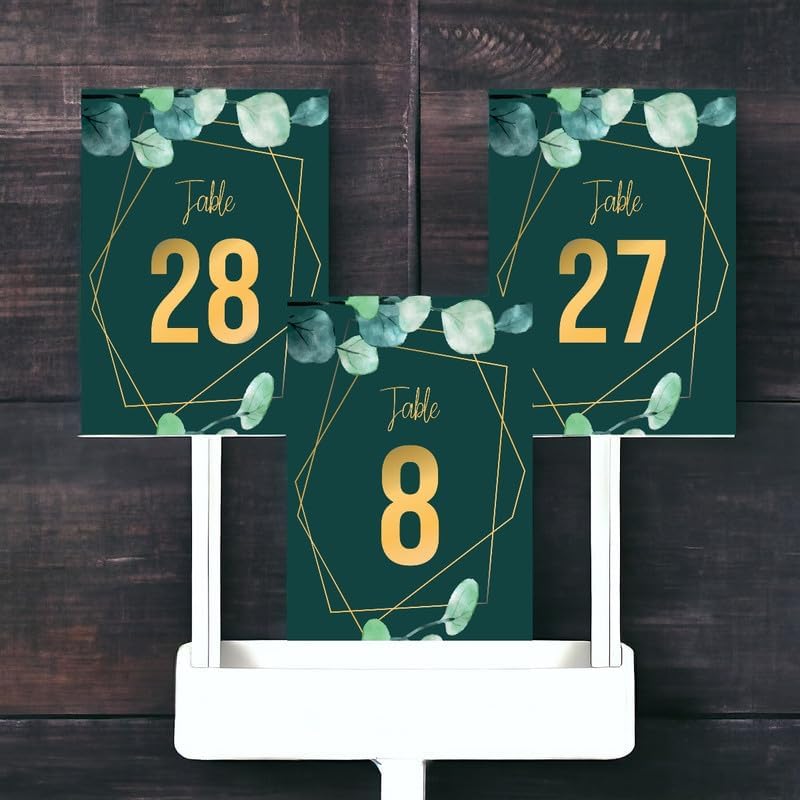 ANANYA FASHION & CRAFTS HUB Green Eucalyptus Wedding Table Number Cardss 1-100 Double Sided With Head Table For Reception Event Party Baby Shower Birthday 5x7 Inch - Image 3