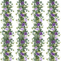 TOCHGREEN 4 Pack Artificial Eucalyptus Flower Garland with Purple Roses by TOCHGREEN