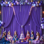 50x10FT Backdrop Curtains with Rod Pockets - Wrinkle Free Photo Stage Backdrop 10 Panels Curtains Drapes for Photography Wedding Party Baby Shower Decorations (Purple) - Image 2