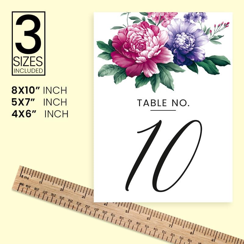 Flower Design Table Number Cards Double Sided Party Table Numbers for Reception Baby Shower Anniversary Birthday Bridal Party 4x6 100 Pcs - Image 4