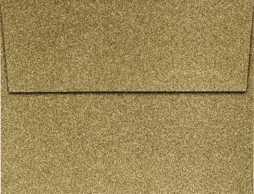 LUXPaper A2 Invitation Envelopes | Peel & Press | 4 3/8" x 5 3/4" | Gold Sparkle | 90lb. Text | 50 Qty - Image 2