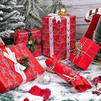 WRAPAHOLIC 30 Inch Jumbo Reversible Red Christmas Wrapping Paper - 30 Inch x 100 Feet Jumbo Roll Merry Christmas and Solid Red Wrapping Paper for Holiday, Party Celebration - Image 4