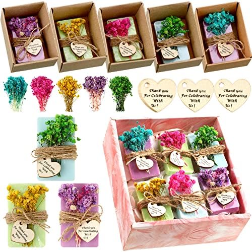45 Sets Soap Favors Bulk for Wedding Gifts, Rectangle, Blue, Green, Purple by Kigeli