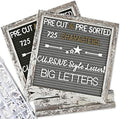 Double Sided Felt Letter Board with Rustic Wood Frame 10x10 Inch - Pre Cut & Sorted 725 Letters with Stand, Cursive Style Letters, Big Letters, Letter Organizer, Tabletop Display by Obliviscar