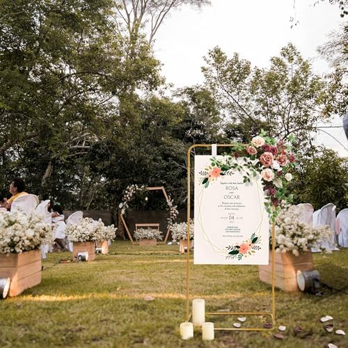 Adjustable Sign Holder, Heavy‑Duty Easel Stand, Wedding Sign Banner Stand for Wedding, Birthday, Baby Shower Events (Gold, M) - Image 6