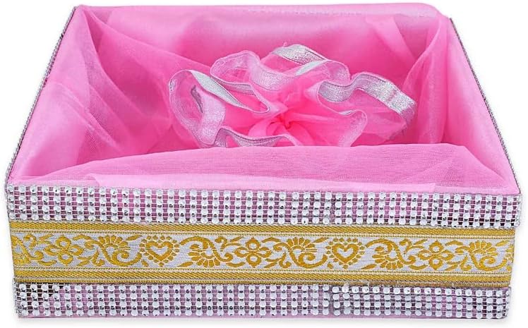 GROWNEX Gift Baskets | Wedding Gift Baskets | Baby Pink Birthday Hampers, Pack of 5 | Celebration Gift Baskets | Housewarming Gift Baskets, 8x8x3 Inch - Image 2