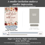 Amanda Creation Fall Bridal Shower Invitations Personalized for Her, 20 5x7 Bridal Shower Invitations with Envelopes, Boho Burgundy Floral - Image 7