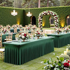 4 pk Hunter Green Spandex Tablecloth for 6 Foot Rectangle Tables, Wrinkle Free Fitted Spandex Table Covers 6ft Green Stretch Table Cloths with Ruffle Skirt for Parties Weddings Banquet Baby Shower - Image 6