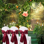 Burgundy Satin Chair Sashes Bows for Chair,7x108inchs,50pcs - Image 4