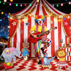 Carnival Theme Party Decorations, 4 Pack Large 30" x 27" Circus Animals Cardboard Cutouts Stand Up, Circus Theme Photo Booth Props for Carnival Birthday Party Baby Shower Family Game Decoration - Image 6