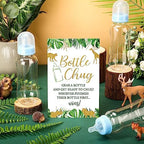 Trelaco 12 Pcs Safari Baby Shower Games Bottle Chug Wooden Sign Set - Image 5