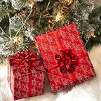 WRAPAHOLIC 30 Inch Jumbo Reversible Vintage Christmas Wrapping Paper - 30 Inch x 100 Feet Jumbo Roll Black Jolly Santa Wrapping Paper and Red Merry Christmas Design with Metallic Foil Shine for Holiday, Party - Image 5