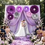 Serwalin 8 Pcs 31.5"*24"*20" Purple Giant Paper Flower Decorations for Wall - Image 4