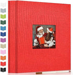 Artfeel Photo Album Self Adhesive Scrapbook Album for 3x5 4x6 5x7 8x10 Pictures,40 Pages Linen Cover with Display Window DIY Photo Book,Ideal Gifts for Family Travel Wedding Baby by Artfeel