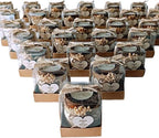 125 PCS Rustic Candle Wedding Favors, Burlap Bow, Baby’s Breath Flowers, Personalized Heart Tag, Clear Box Packaging, Bridal Shower Guest Gifts by ACROBATAJANS