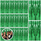 20 Pack Green Streamers Backdrop Jungle Party Decorations Foil Fringe Backdrop Curtains Photo Booth Backdrop for Birthday Dinosaur Animal St Patrick's Day Football Christmas Party Decorations by BOMSI