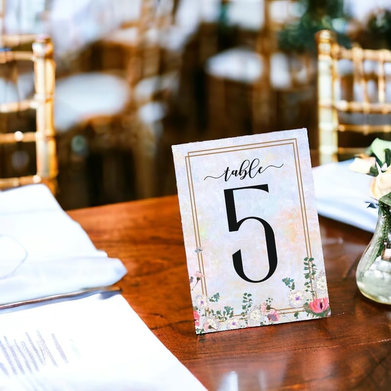 Floral Frame Design Table Number Cards Double Sided Party Table Numbers for Reception Baby Shower Anniversary Birthday Bridal Party 4x6 100 Pcs - Image 2