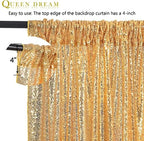 7ft x 7ft Gold Sequin Backdrop Curtain Glitter Photo Booth Backdrop - Image 6