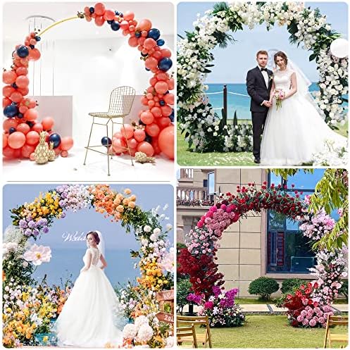 Fomcet Round Backdrop Stand Gold 8.5ft Circle Arch Metal Wedding Arch - Image 6