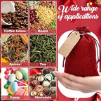 Woanger 100 Pcs Drawstring Burlap Gift Bags 4x6'' with Tags, Red - Image 4