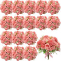 Tigeen 24 Bundles Artificial Flowers Bouquet Silk Peonies, Coral Red by Tigeen