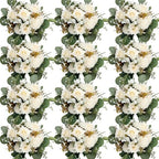 White Peonies Artificial Flowers 12 Bundles Silk Mum Roses by Nagobi