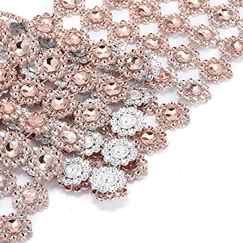 Craftdady 10 Yards Flower Rhinestone Mesh Wrap 6 Rows Faux Diamond Bling Mesh Ribbon for Wedding Cakes Birthday Baby Shower Decorations DIY Crafts - Image 3