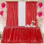 Poise3EHome Red Sequin Tablecloth 90×156 Inch Rectangle Sparkly Fabric Table Cloth for Birthday Wedding Christmas Party Holiday Baby Shower Decoration - Image 5