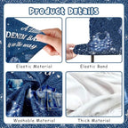 Serencatcher 7.2ft Denim Blue Jean Baby Shower Arch Backdrop Cover - Image 3