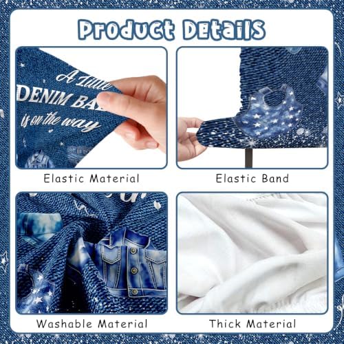 Serencatcher 7.2ft Denim Blue Jean Baby Shower Arch Backdrop Cover - Image 3