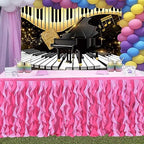 Piano Backdrop, Piano Keyboard Musical Notes Photography Background, 10x8ft - Image 4