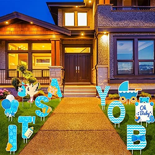 Its a Boy Decorations Yard Signs, 11 Pcs, 16 In, Baby Shower Lawn Sign - Image 5