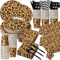 Funnymoom 452 Pcs Leopard Print Birthday Party Decoration Supplies Serve 50 by Funnymoom