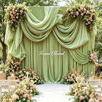 30ft x 10ft Sage Green Backdrop Curtains for Parties, 6 Panels 5ft x 10ft Wrinkle-Free Drapes for Wedding Backdrop Boho Rustic Garden Party Engagement Baby Shower Photography Background - Image 6