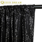 6x8FT Black Curtains Backdrop for Parties, Glitter Sequin Wedding Backdrop - Image 6