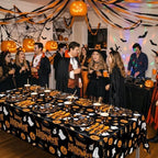 Funnymoom 218 Pcs Halloween Party Decorations Black Orange Plate Serves 24 - Image 5